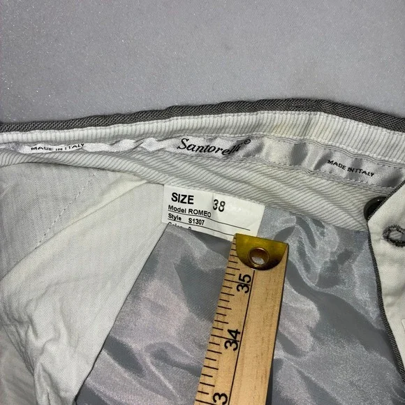 Santorelli Men's Romeo Wool Blend Dress Pants Size 38 Made in Italy Gray - Picture 6 of 10